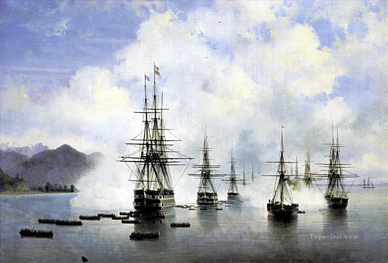 Subashi desant Naval Battles Oil Paintings